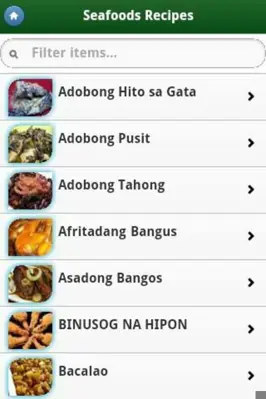 Pinoy Food Recipes android App screenshot 2