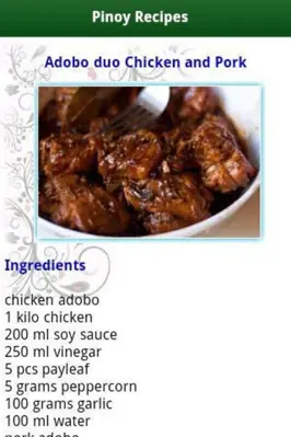 Pinoy Food Recipes android App screenshot 3