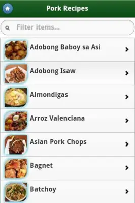 Pinoy Food Recipes android App screenshot 5